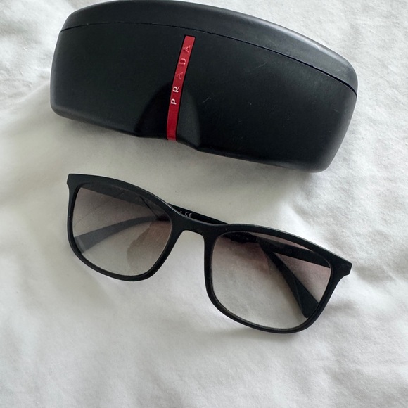 Prada Black Rectangular Sunglasses - Picture 7 of 8